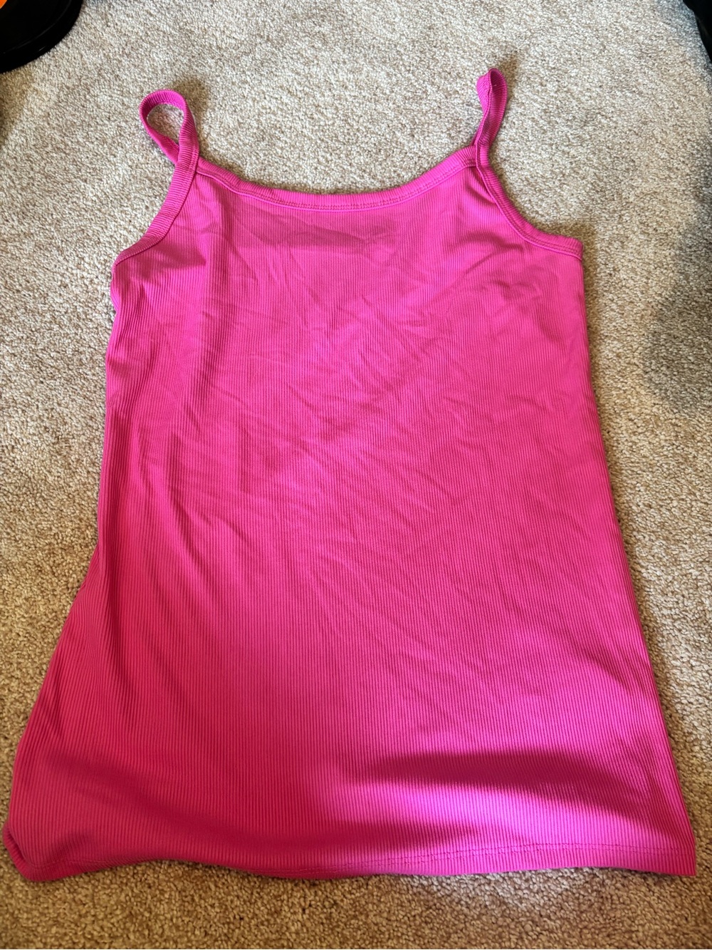 No Boundaries Hot Pink Ribbed Spaghetti Strap Camisole
